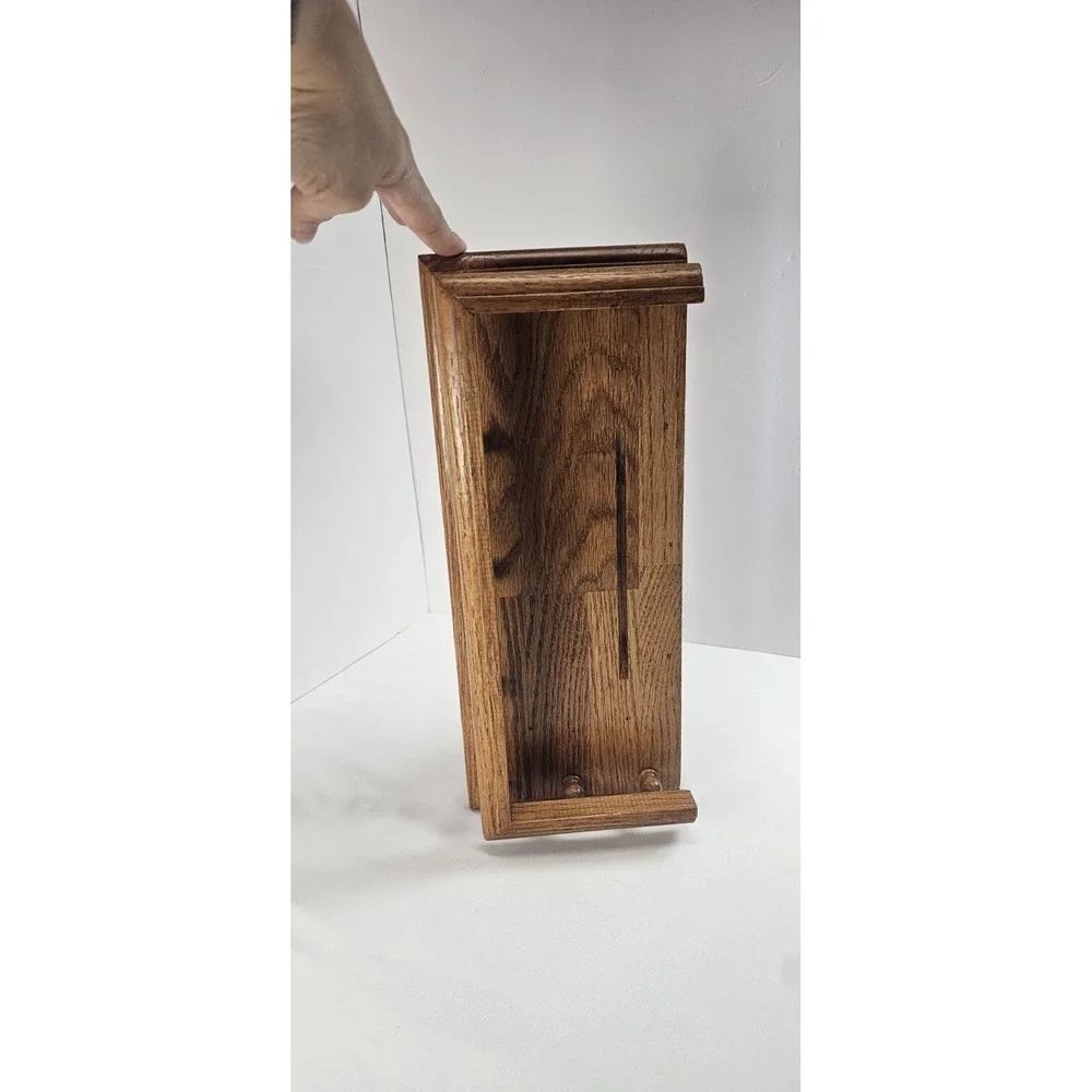 Vintage Spindle Plate Groove Rail Wood Wall Mounted Shelf Oak 14